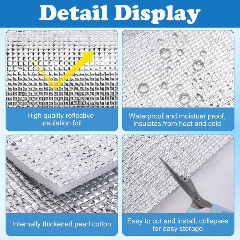 moonoom Water Heater Blanket Insulation Wrap,9.8ftx 15.7in Aluminum Foil Hot