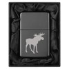 Lighter in Black Silk Lined Gift Box Moose (Black)