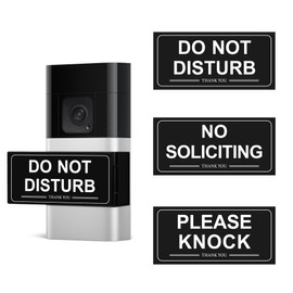 Magnetic Doorbell Sign Cover – No Soliciting, Do Not Disturb, Please Knock – 6 Interchangeable Plates + 1 Blank, Metal Flip Design, Horizontal & Vertical Mount, Easy Install for Home, Office, Sleeping Baby