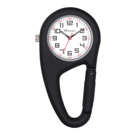 Ravel Belt Clip Carabiner Quartz Watch - Analogue Quartz - R1105.03C - Jet Black