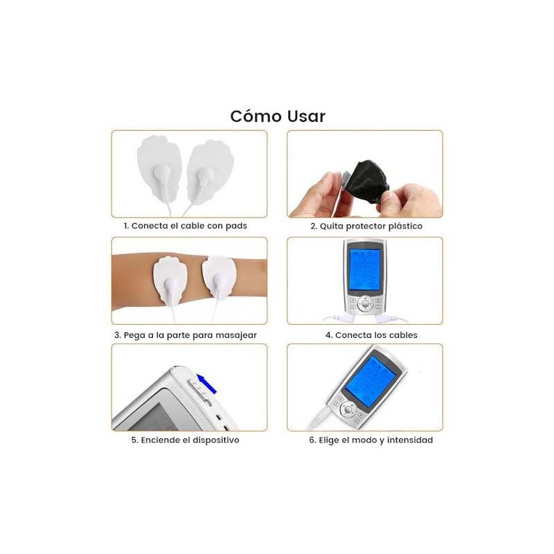 E T EASYTAO | TENS Electroestimulador Muscular, con 36 Modos