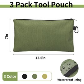 YUEXNKO Small Portable Tool Bag, Pack of 3 Small Tool Bag, Canvas Tool Bag, Small Tool Bag, Tool Storage Bag Canvas, for Electricians and Carpenters