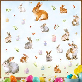 Easter Wall Decals Easter Bunny Window Decals Removable Rabbit Wall Decals Living Room Home Kitchen Decor Easter Party Supplies Decorations
