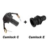 Camlock Hose Joining Fitting Cam & Groove Kit with 2X