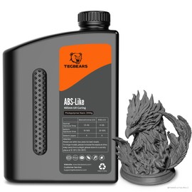TECBEARS 2kg ABS-Like Resin for 3D Printer, 405nm UV-Curing Photopolymer Resin for LCD/DLP/SLA Printers, Excellent Toughness and High Precision, 2000g Dark Grey