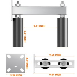 6" Slide Gate Guide Roller – UHMW Hard Nylon Adjustable Support Assembly for Sliding Gates, Prevents Gate from Tilting or Falling (Silvery)