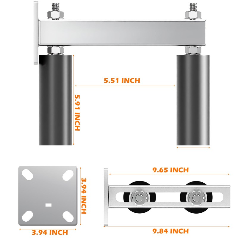 6" Slide Gate Guide Roller – UHMW Hard Nylon Adjustable