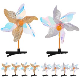 Framendino, 10 Pack Pinwheel Hair Clips Sequins Pinwheels Barrettes Windmill Clip Hairpins for Women Accessories