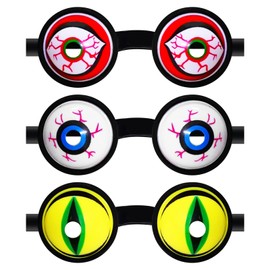 [seimeinoki] 3個セット ハロウィン メガネ 眼鏡 コスプレ パーティーメガネ ハロウィン めがね 飾り 目玉 仮装 軽量 怖い おもしろい 道具 プレゼント 大人 子供 男女兼用