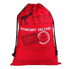 Hiagkmet Christmas Bag Santa Sack Canvas Burlap Bag Drawstring Gift Bags, 27 x 19 Inch Reusable Extra Large Santa Sack Christmas Bags for Large Xmas Package Storage