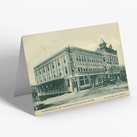 GREETING CARD - Vintage Arkansas USA - Fayetteville. Washington Hotel Wolf Bldg