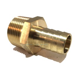 EDGE INDUSTRIAL 5/8" Hose ID to 3/4" Male NPT MNPT Straight Brass Fitting Fuel / AIR / Water / Oil / Gas / WOG (Qty 1)