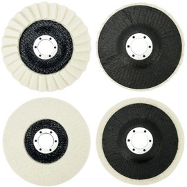 Wool Polishing Disc, Diameter 125 x 22 mm, Wool Felt Polishing Pad, Buffing Disc with Mandrel, Brush Set Conical, Wheel Polishing Cone, Felt Shine Polishing Disc, for Angle Grinder (2 Styles)