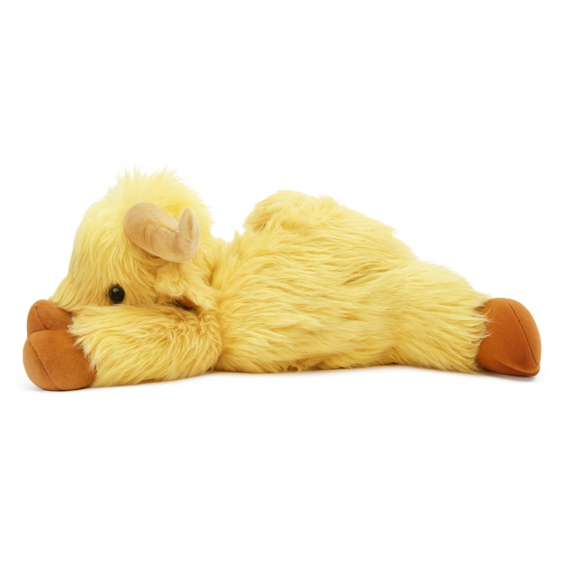 Highland Cow Plush Toy, 4-Pound Weighted Stuffed Animal, Microwaveable and