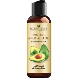 Handcraft Blends Avocado Oil - Cold-Pressed 4 Fl Oz - 100% Pure and Natural - Premium Grade Carrier Oil for Skin and Hair - Hair and Body - Massage - Hexane-Free