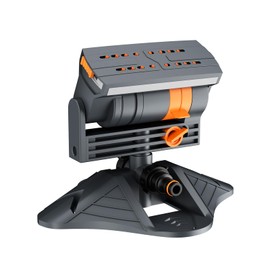 HOGESA Aspersores de Riego Jardin, Boquilla Giratorio Automático, Aspersor de Césped Oscilante de 16 Orificios, 4 Modos de Pulverización, Cobertura Ajustable de Área Grande.