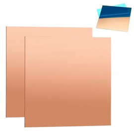 NAROSEBE 2 Pieces Copper Plates, Copper Plate 1 mm Thick, Pure Copper Sheet Brass Sheet for Metal Crafts, Jewellery Making, PCB Printing (100 mm x 100 mm x 1 mm)