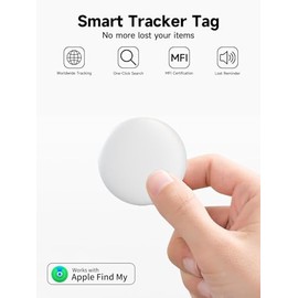Paquete de 4 etiquetas de aire 2026 con certificación MFi de Apple. Paquete de 4 rastreadores inteligentes Bluetooth (solo iOS), localizador de artícu