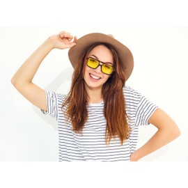 FEISEDY Retro 70s Aviator Sunglasses for Women Men Trendy Flat Square Frame UV400 Sunglasses B0174