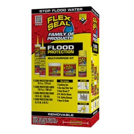 Flex Seal Flood Protection Multi-Purpose Kit, Waterproof, Removable, Use on Windows, Doors, Garage Doors, Seams, Casings,Thresholds, Conduits, Vents, Ducts, and More