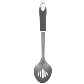 Salter BW11065EU7 Slotted Spoon, Multifunctional Non Stick Utensil, Serving and Stirring Ladle, Soft Touch Handles, Stainless Steel, Matte Grey