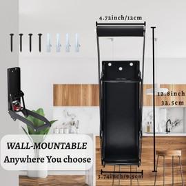 Environet Can Crusher - Wall-Mounted Aluminum Can Crusher, Crushes 8-16oz Cans, Easy Install Kit, Recycling & Home Kitchen Essential (Black)