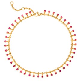 MTMY Gold Anklets for Women 14K Gold Plated Green Rose Colorful Cubic Zirconia Tassel Foot Chain Dainty Cute Summer Beach Boho Anklets Jewelry Gift (nano-rose)