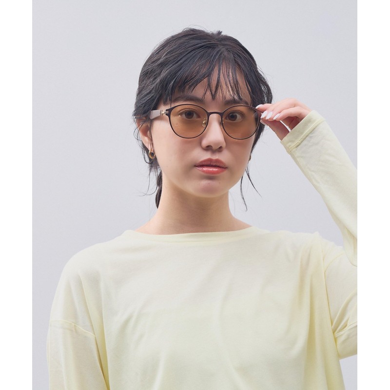 [ゾフ] ボストン型 サングラス｜ レザー調 ラバーテンプル ズレ落ちにくい ユニセックス 男女兼用 ズレ落ち防止 紫外線対策