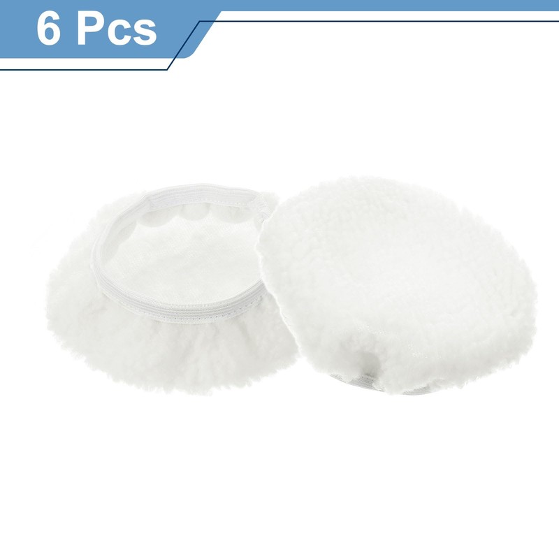 sourcing map 6pcs Car Polisher Bonnet Buffing Pad Lamb's Wool