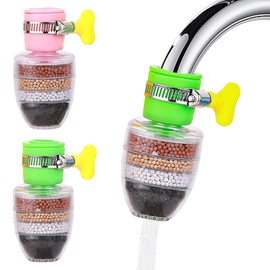 TuoYi 2 Packs Faucet Mount Filters,Faucet Water Filter Purifier Kitchen Tap Filtration Activated Carbon Removes Chlorine Fluoride for Home Kitchen Bathroom,Splash Proof Tap Water Purifier