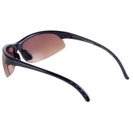 Mass Vision 2 Pair of Bifocal Sport Wrap Reading Sunglasses, Outdoor Sun Readers for Men and Women (High Definition Amber, 2.5, multiplier_x)