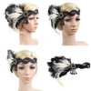 Flapper Girl Black Ivory Ostrich Feather Headpiece, Black-ivory, Size One