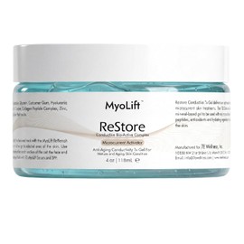 Gel conductor restaurador de 4 oz, complejo bioactivo para microcorriente - extracto de té verde, péptidos de colágeno, cuidado de la piel facial, antienvejecimiento y reafirmante de la piel