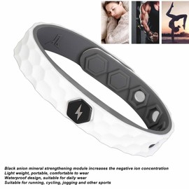 Static Bracelet, Antistatic Wrist Band Waterproof Comfortable Small Lightweight Anion Bracelet for Men Women (White)