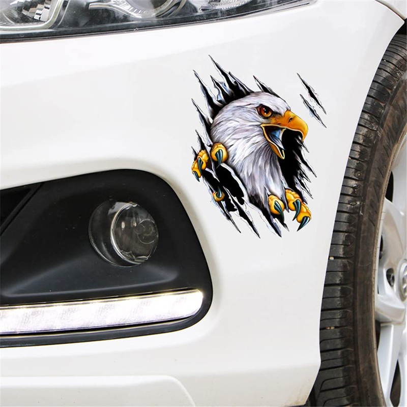Car Sticker Decals, Car Styling 3D Cartoon Sticker Torn Eagle