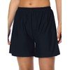 Firpearl - Pantalones cortos de baño deportivos para mujer, Negro