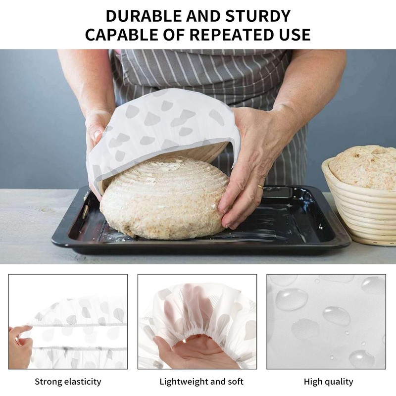 Pack of 4 Food Covers for Proofing Basket, Reusable Cover,