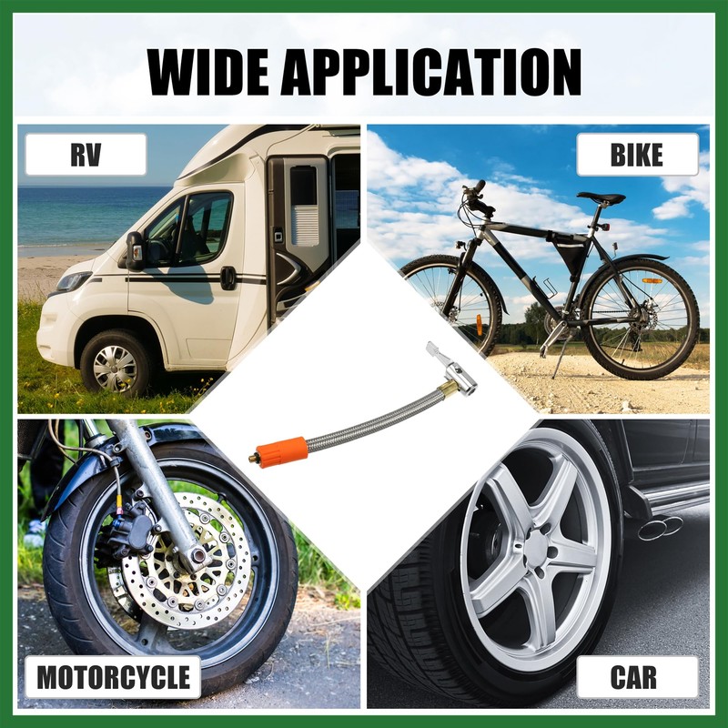Motoforti 9.8" Tire Inflator Hose Adapter M6 without Air Release