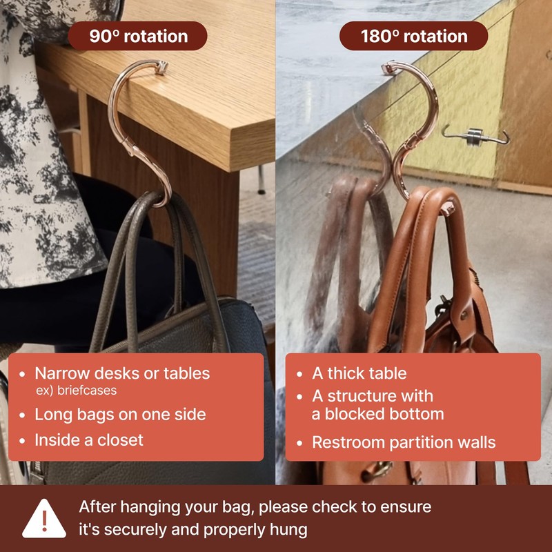 iHELIA Purse Hook Hanger for Table (Signature) - Premium Bag