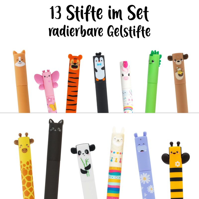 LEGAMI Pen Set 13 Erasable Gel Pens with FREE Sturdy