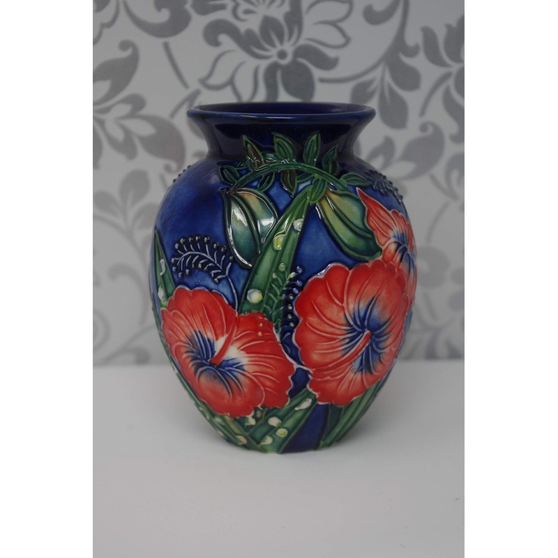 Old Tupton Ware Hibiscus Vase 4" 1599 Hand Made Tube