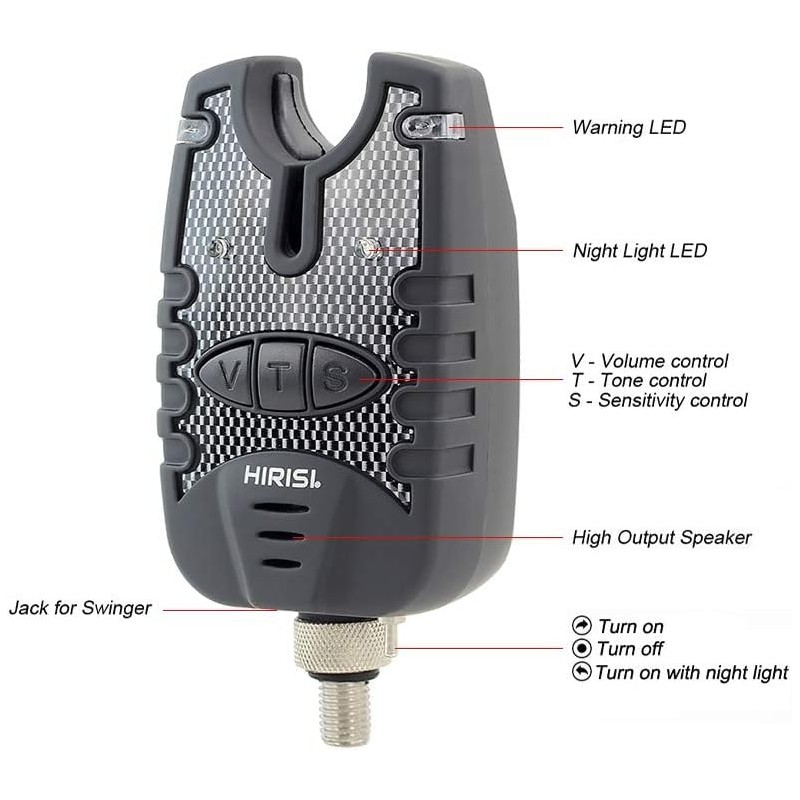 TMC 3 x Carp Fishing Bite Alarm and illuminated Swinger