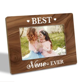 Mother's Day Gift for Nene Mom Grandma, Best Nene Ever Photo Frame, Holds 4 x 6 Inch Photo, Farmhouse Wooden Picture Frame Gift, Nene Birthday Gift, Christmas Gift for Women Family, Nene Gift