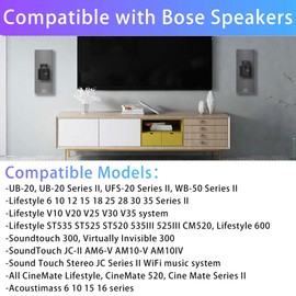 Dinghosen Wall/Ceiling Mount Bracket for UB-20 Series II ST535 ST525 ST520 535III 525III CM520 Virtually Invisible 300 Lifestyle 600 SoundTouch JC-II AM6-V AM10-V AM10IV Black (Set of 5)