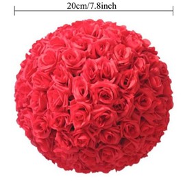 YLBFJXK Artificial Flower Ball for Centerpieces Bridal Wedding Artificial Wedding Party Centerpieces Decorations, 7.8inch (5, Red)