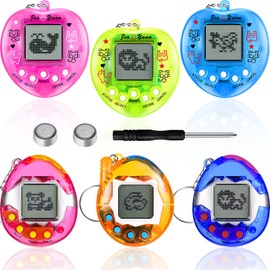 Sosation 6 Pieces Virtual Pets Keychain Digital Nostalgic Electronic Pets Keychain Pet Key Chain 90s Handheld Games Electronic Pets Game Keyring