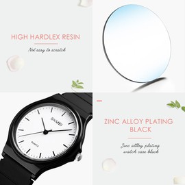 SKMEI Women Waterproof Watch, Wrist Watch for Lady Girls, Dress Casual Analog Quartz Watches for Women, BLACK, 1.5*1.3*0.3 inch, sports