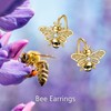 Bee Earrings Sterling Silver Gold Plated Bee Huggie Hoop Earrings