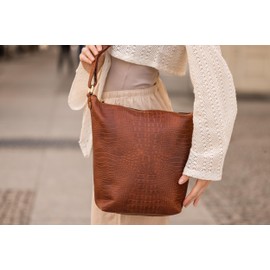 Gusti Kelsey Shopper Leather Women's Handbag Shoulder Bag Brown Leather, brown