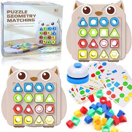Jastown Puzzle Shape Matching Game, Shape Adjustment Game, Colour Sensory Learning Toy, Toy for Learning to Shape, Colour Matching Toys,Shape Matching Montessori Toy for 3 4 5 6 7 Year Old Children